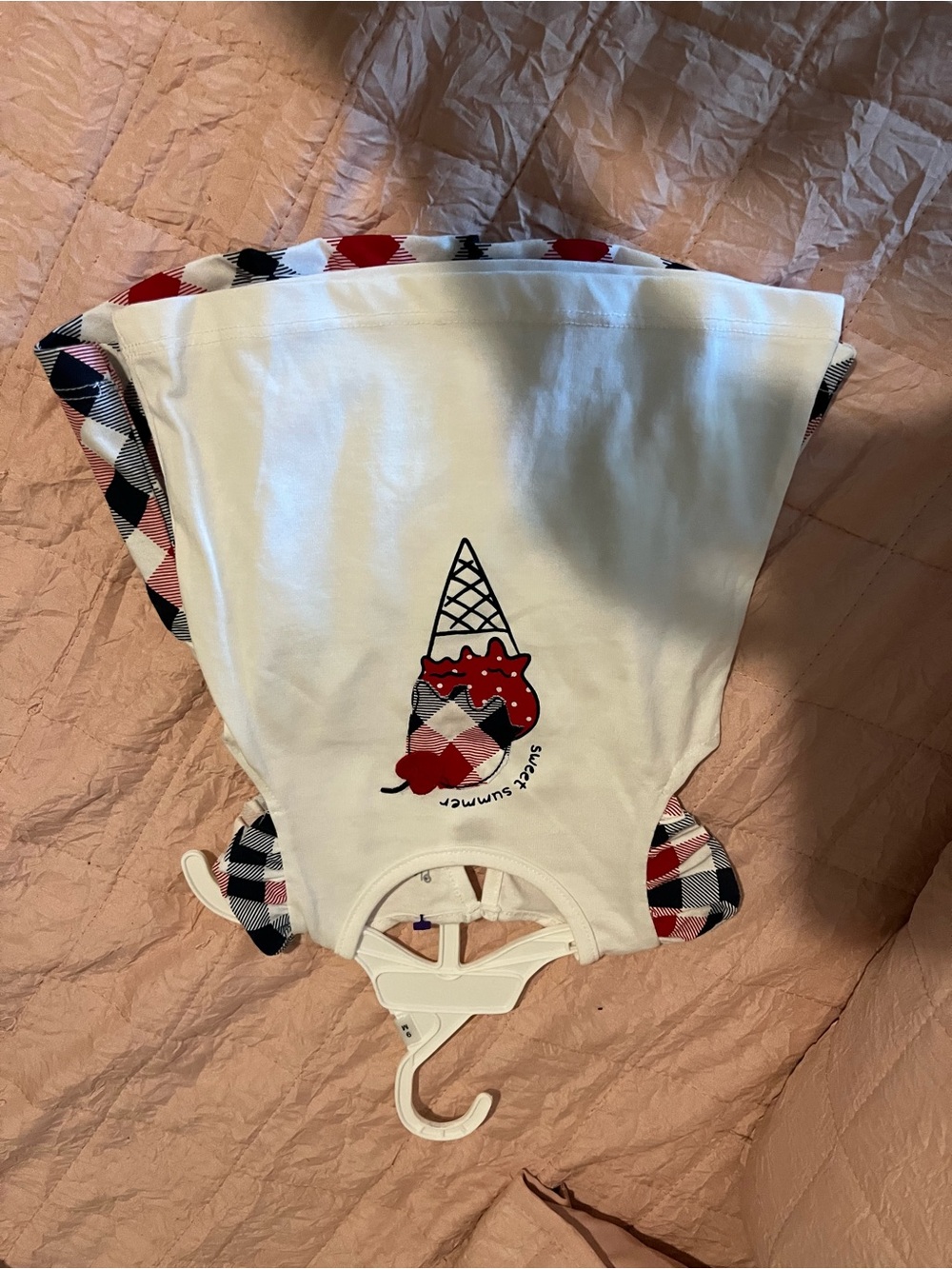 Girls White & Red Ice Cream Graphic Matching Set